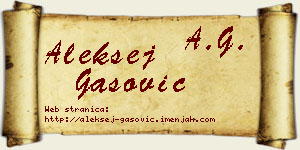 Aleksej Gašović vizit kartica